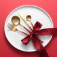 Gold and Red 24-Piece Dinnerware Cutlery Set - Western Nest, LLC