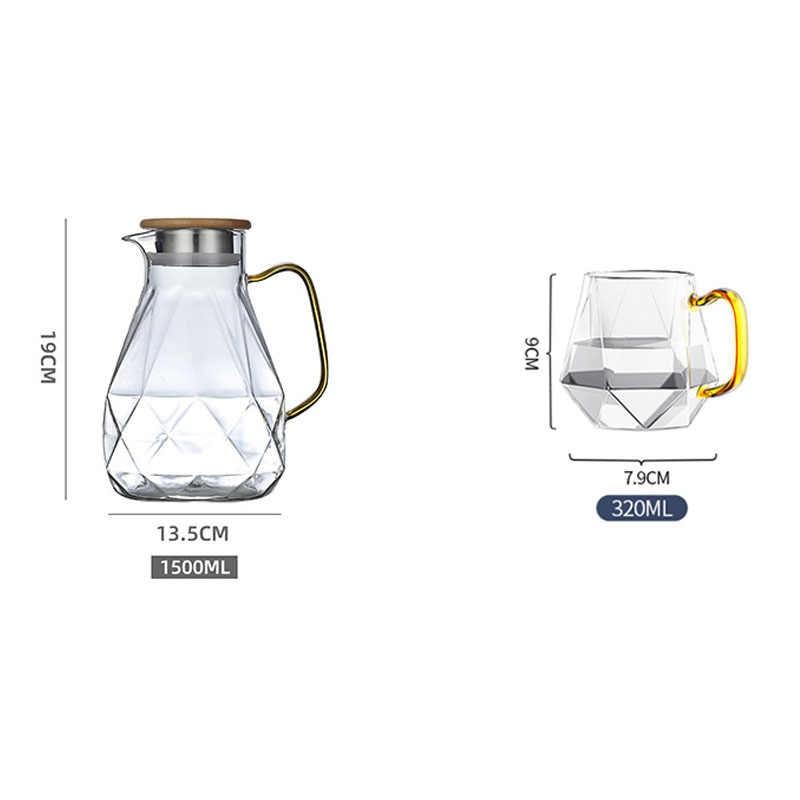 Textured Diamond Borosilicate Glass Teapot Set - Western Nest, LLC