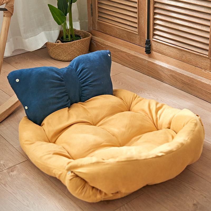 Cute Bow Multifunctional Plush Dog Bed Mattress & Dog Bed Nest - Western Nest, LLC