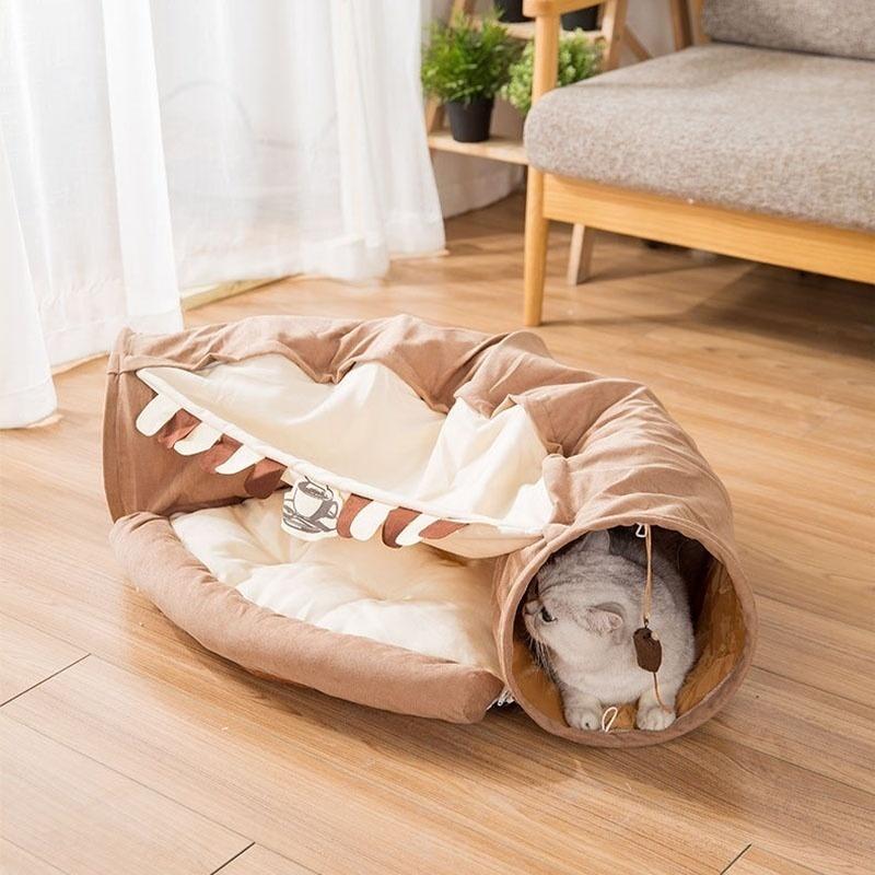 Purr Cafe Cat Tunnel with Removable Cat Bed