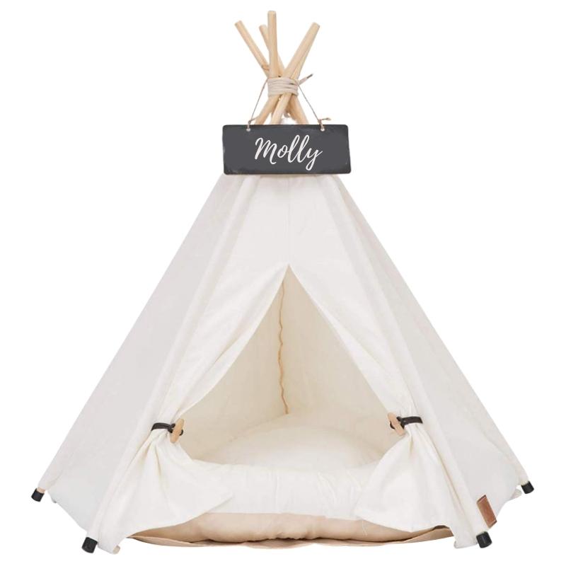 Large Dog Teepee with Removable Dog Bed Cushion - Western Nest, LLC