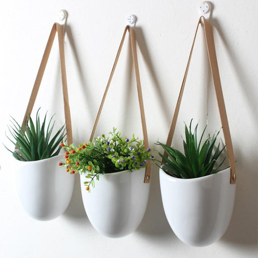 Catriona - Wall-hanging Ceramic Flower Pot (3 Sets) - Western Nest, LLC