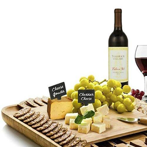 Set of 5 Natural Slate Cheese Labels and 3 Chalk Markers - Western Nest, LLC