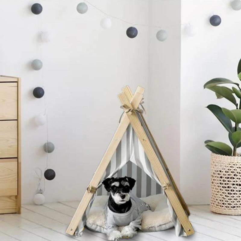 Boho Chic Dog Tent With Super-Soft Dog Cushion - Western Nest, LLC