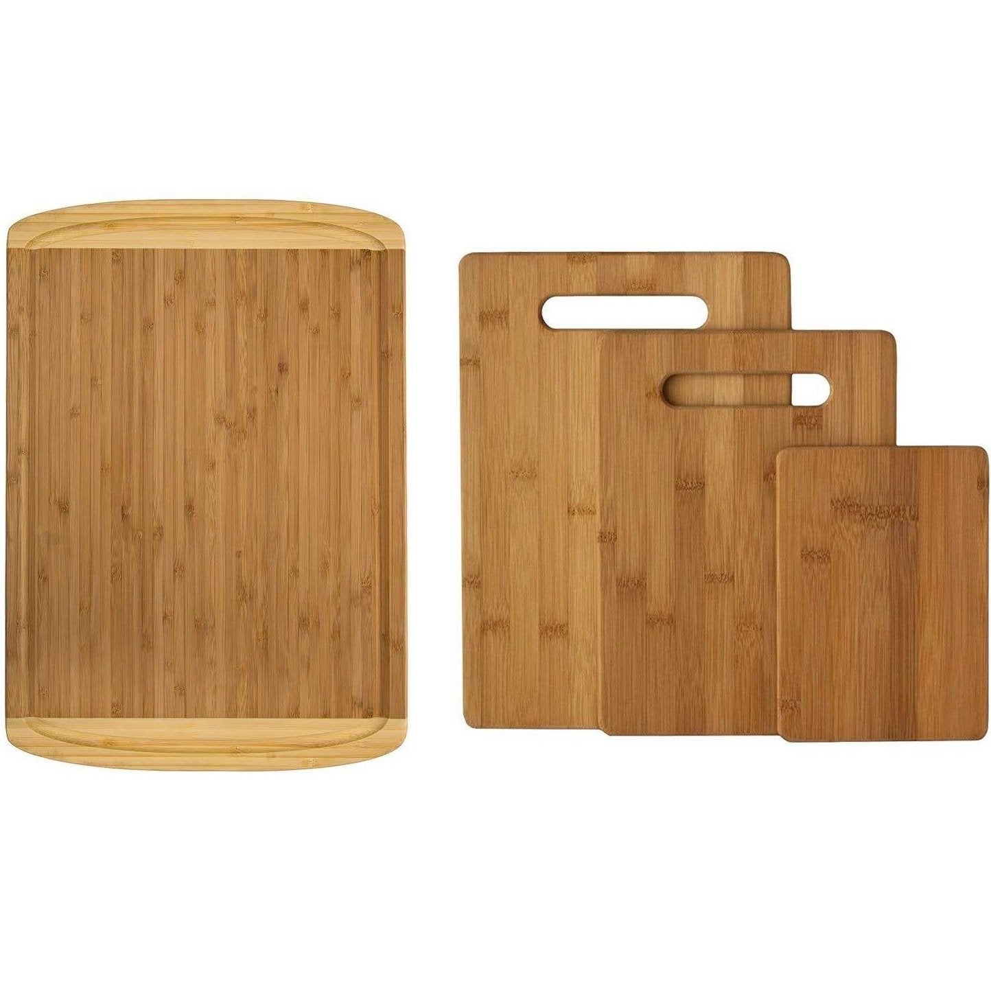 Natural Bamboo 4-Piece Kitchen Cutting Board Set