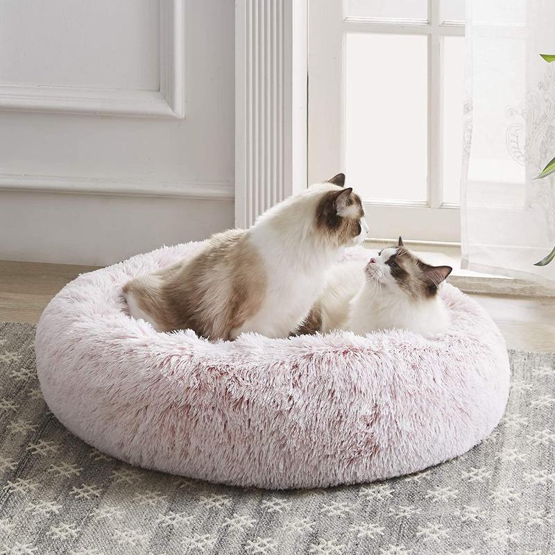 Extra Plush Calming Round Donut Cat Beds