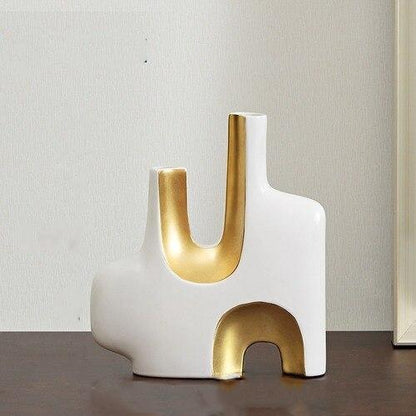 Abstract in Gold Vases - Western Nest, LLC