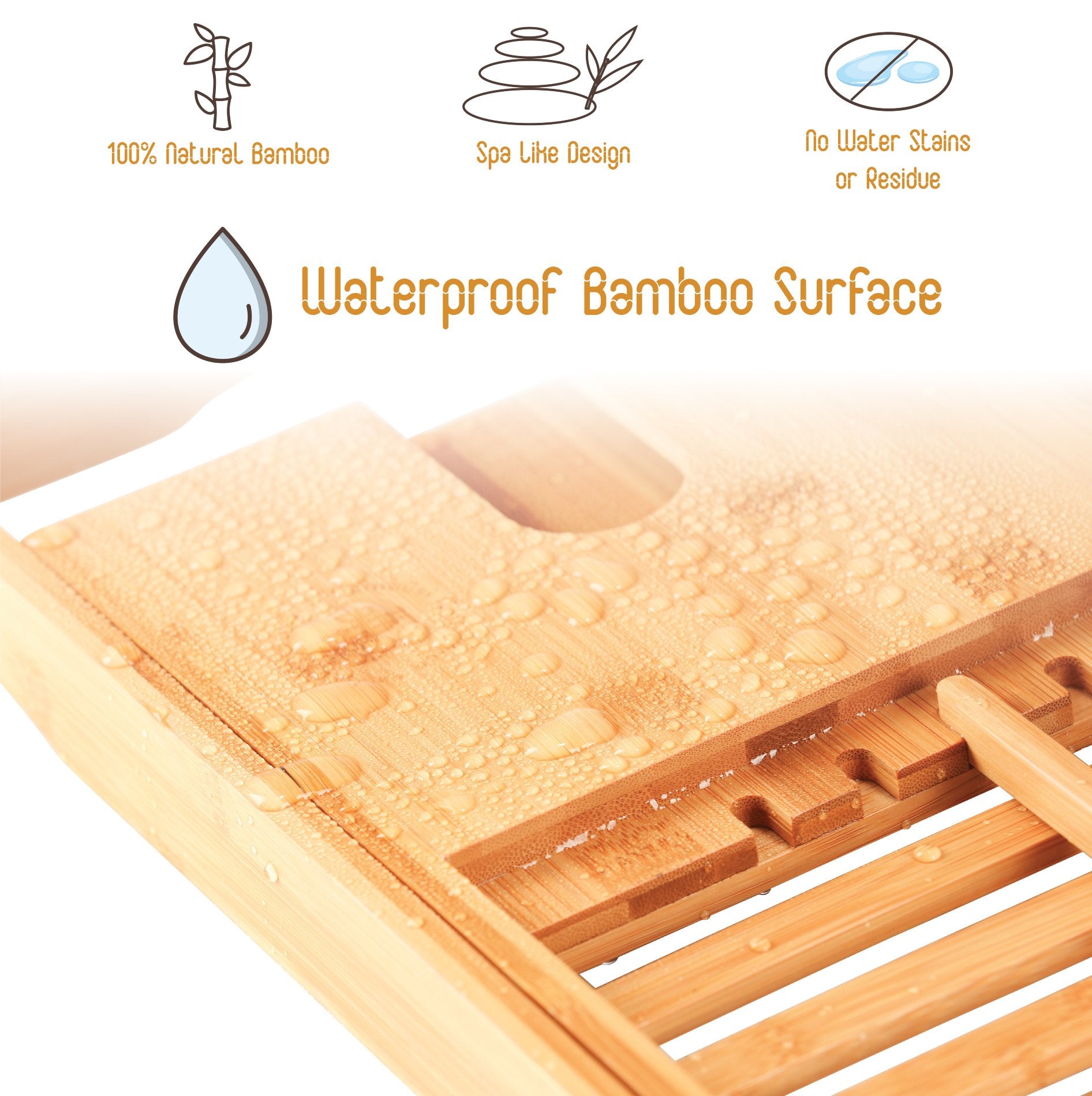 Premium Expandable Bamboo Spa Bathtub Caddy - Western Nest, LLC