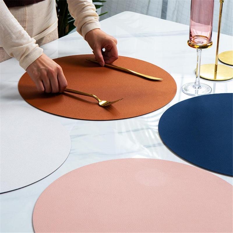 Modern Waterproof PU Leather Placemats and Coasters - Western Nest, LLC