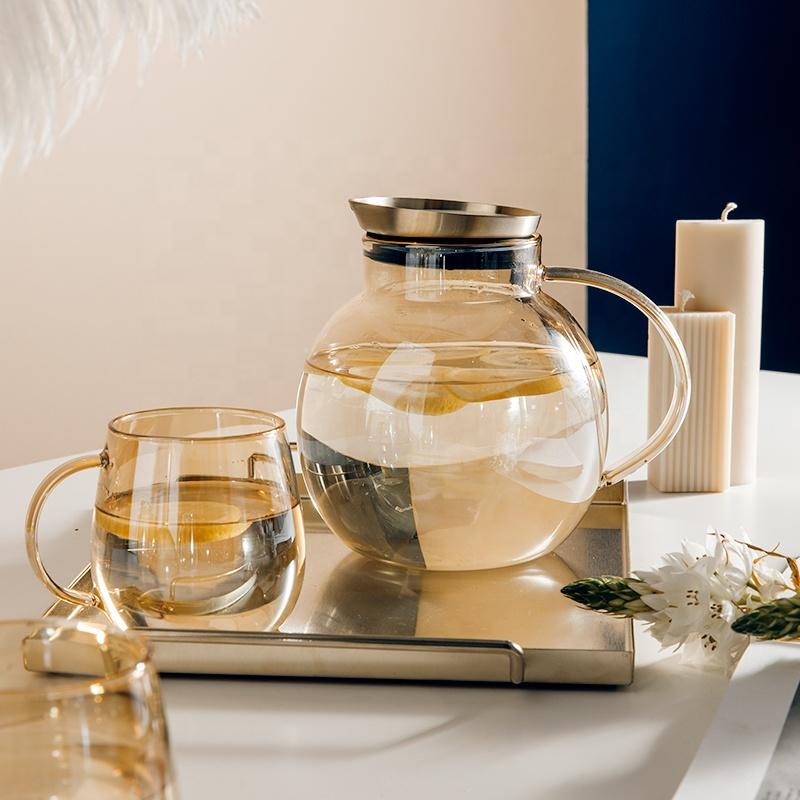 Champagne Gold Glass Teapot Set