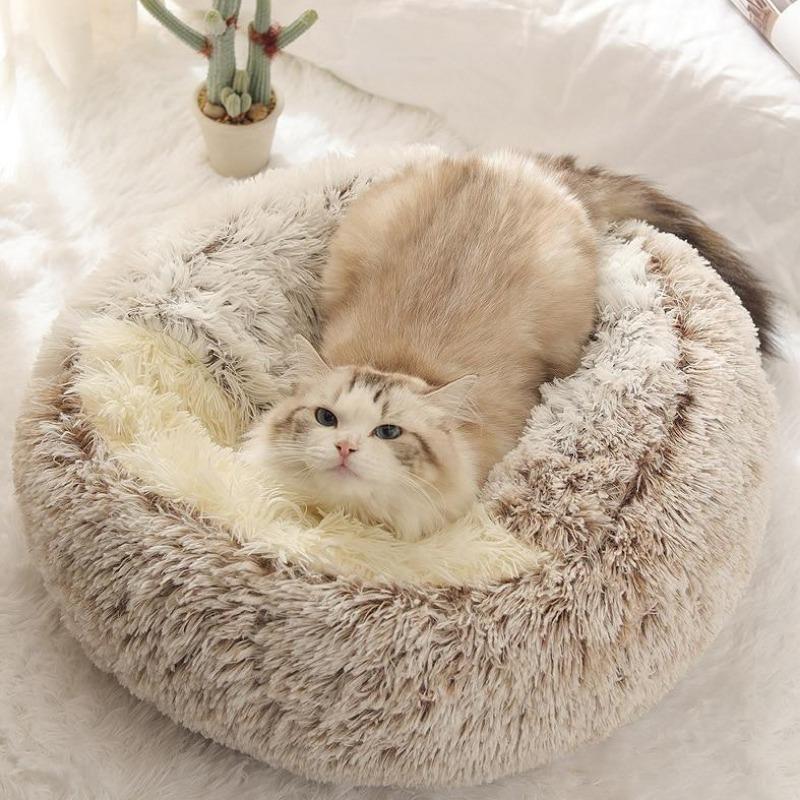 Round Plush Calming Cat Cave - Western Nest, LLC