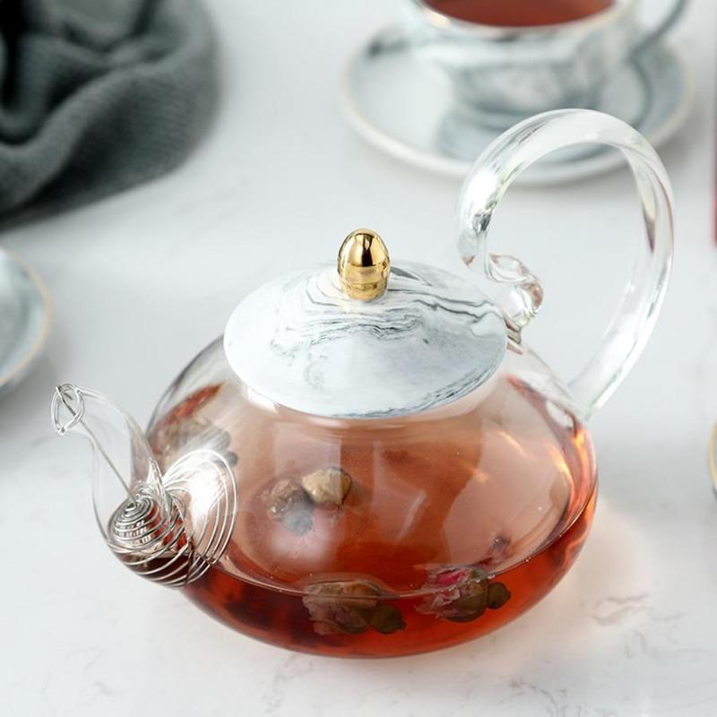 Pure Elegance Porcelain & Glass Teapot Set - Western Nest, LLC