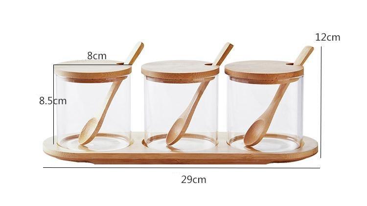 Janis Glass Food Storage Jars and Tray Set
