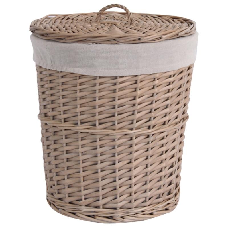Ophelia Woven Wicker Storage Basket with Lid - Western Nest, LLC