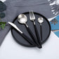 Silver and Black 24-Piece Dinnerware Cutlery Set - Western Nest, LLC