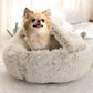 Round Plush Calming Dog Cave Bed