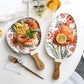 Deidra - Wooden Handle Ceramic Dinner Plate - Western Nest, LLC