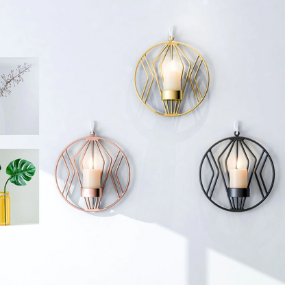 Dunlap Geometric Round Wall Mounted Candle Holders