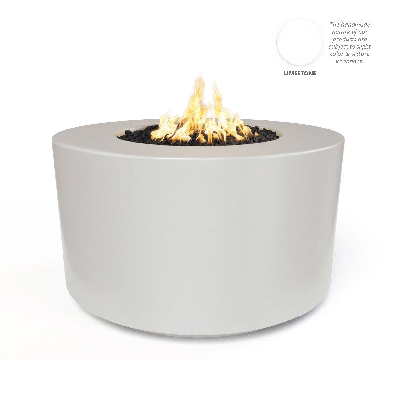 The Outdoor Plus 42" Florence GFRC Concrete Round Natural Gas Fire Pit OPT-FL4224-ASH-NG