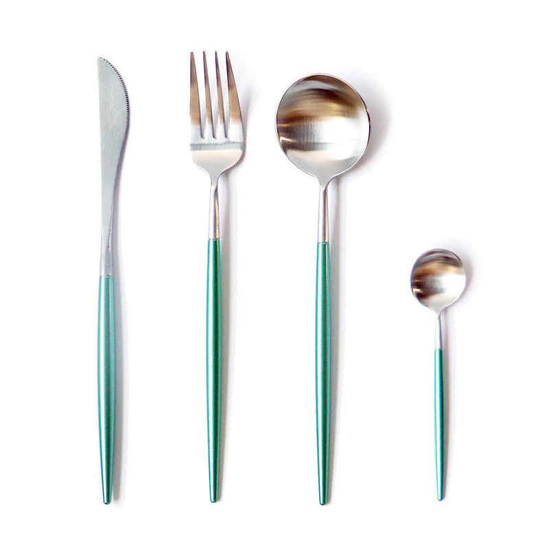 Silver and Turquoise 24-Piece Dinnerware Cutlery Set - Western Nest, LLC