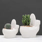 Bernadette - White Ceramic Flower Planter - Western Nest, LLC