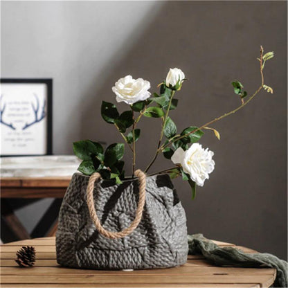 Borsa Floral Ceramic Tote Bag Vase