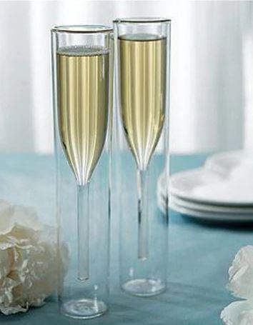 Le Bubbly Champagne Double Wall Flutes