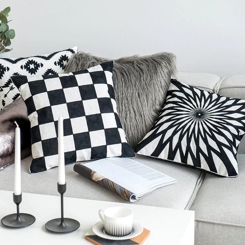 Domino Embroidered Pillow Covers