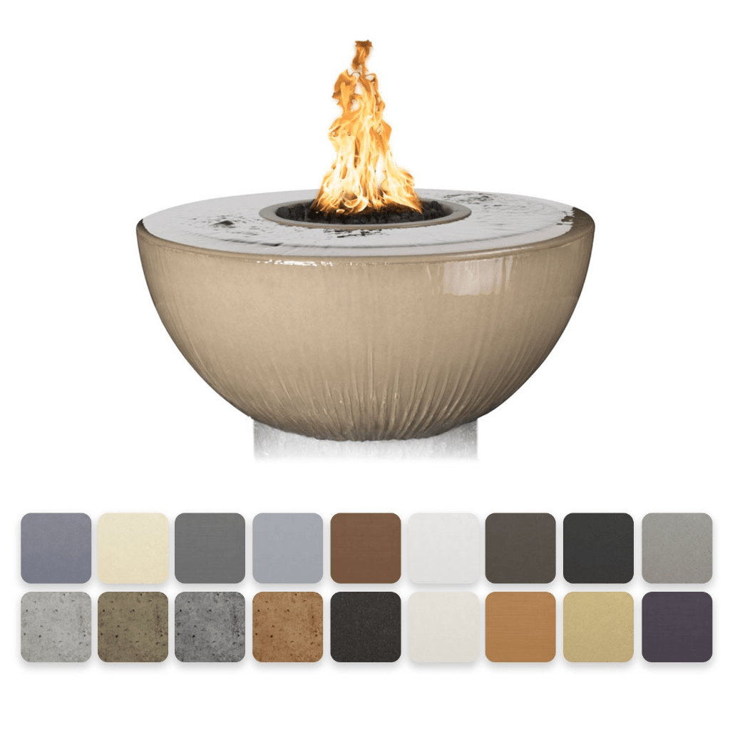 Fire and Water Bowl Match Lit / Natural Gas / Ash The Outdoor Plus 38" Sedona GFRC 360 Degree Spill Round Fire and Water Bowl