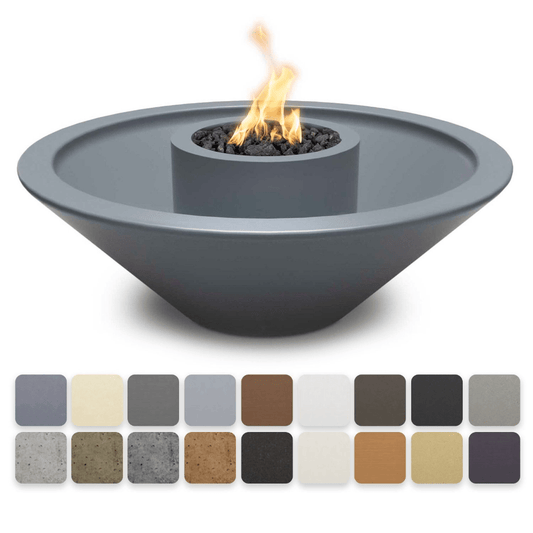 Fire and Water Bowl Match Lit / Natural Gas / Ash The Outdoor Plus 48" Cazo GFRC Concrete 360 Degree Spill Round Fire and Water Bowl