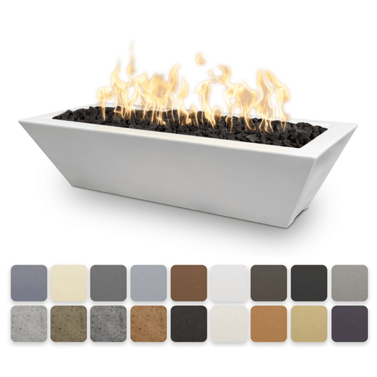 Fire and Water Bowl Match Lit / Natural Gas / Ash The Outdoor Plus 48" Linear Maya GFRC Concrete Fire Bowl