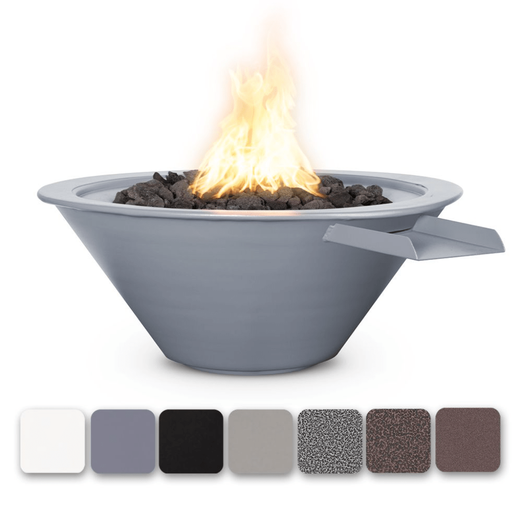Fire and Water Bowl Match Lit / Natural Gas / Black The Outdoor Plus 30" Cazo Powder Coated Steel Round Fire & Water Bowl