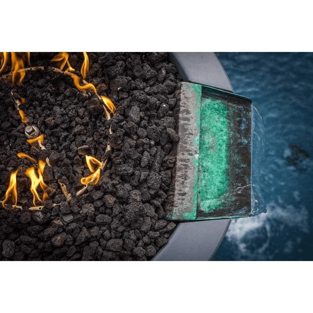 Fire and Water Bowl The Outdoor Plus 24" OPT-RFW Series Cazo GFRC Match Lit Round Fire and Water Bowl