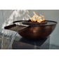 Fire and Water Bowl The Outdoor Plus 27" Sedona Hammered Copper Gravity Spill Round Fire & Water Bowl