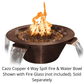 Fire and Water Bowl The Outdoor Plus 30" Cazo Hammered Copper 4 Way Spill Round Fire & Water Bowl
