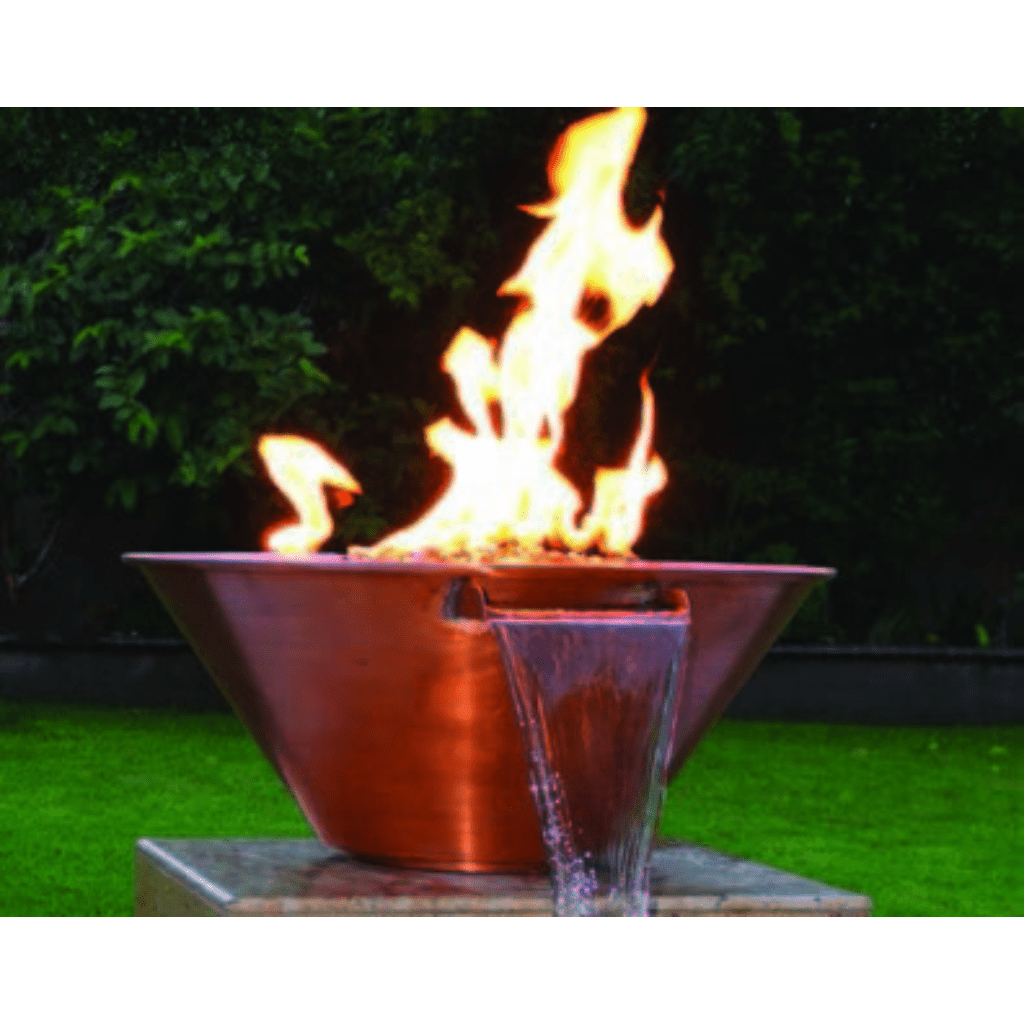 Fire and Water Bowl The Outdoor Plus 30" Cazo Hammered Copper Round Fire & Water Bowl