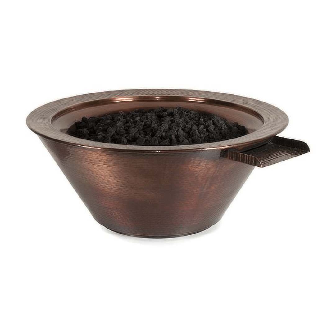 Fire and Water Bowl The Outdoor Plus 36" Cazo Hammered Copper Round Fire & Water Bowl