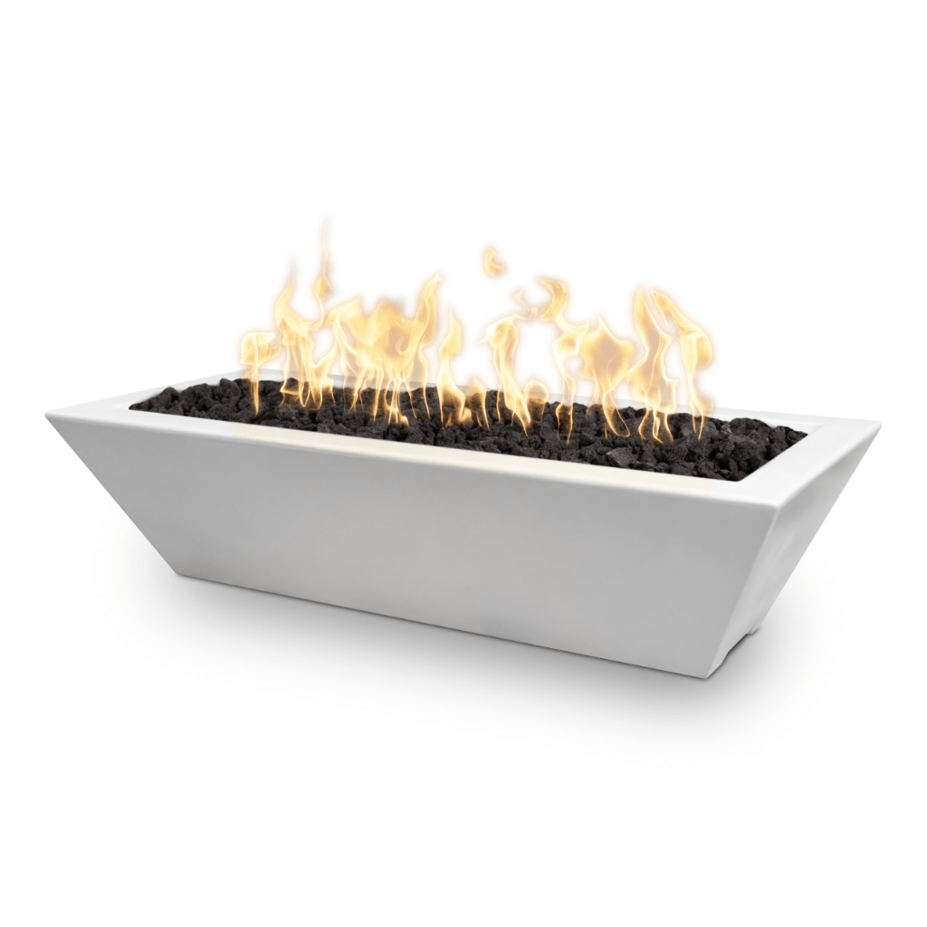 Fire and Water Bowl The Outdoor Plus 48" Linear Maya GFRC Concrete Fire Bowl