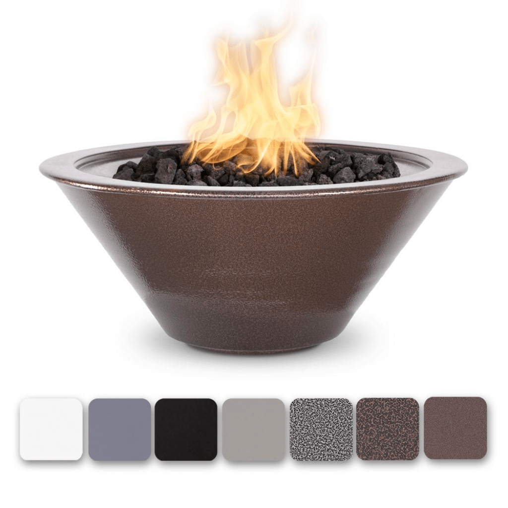 Fire Bowl Match Lit / Natural Gas / Black The Outdoor Plus 36" Cazo Powder Coated Steel Round Fire Bowl