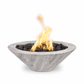 Fire Bowl Match Lit / Natural Gas / Ivory The Outdoor Plus 32" Cazo GFRC Wood Grain Concrete Round Fire Bowl