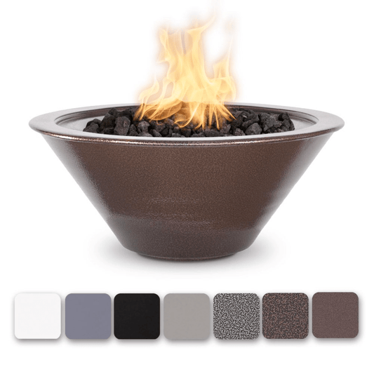 Fire Bowl Match Lit / Natural Gas / Java Powder Coat The Outdoor Plus 24" Cazo Powder Coated Steel Round Fire Bowl