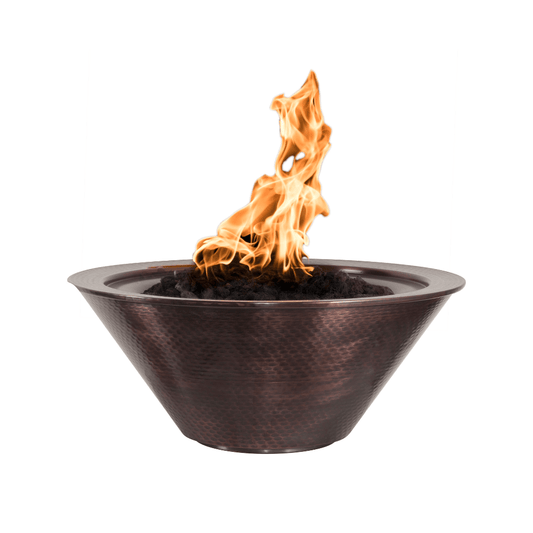 Fire Bowl Match Lit / Natural Gas The Outdoor Plus 24" Cazo Hammered Copper Round Fire Bowl