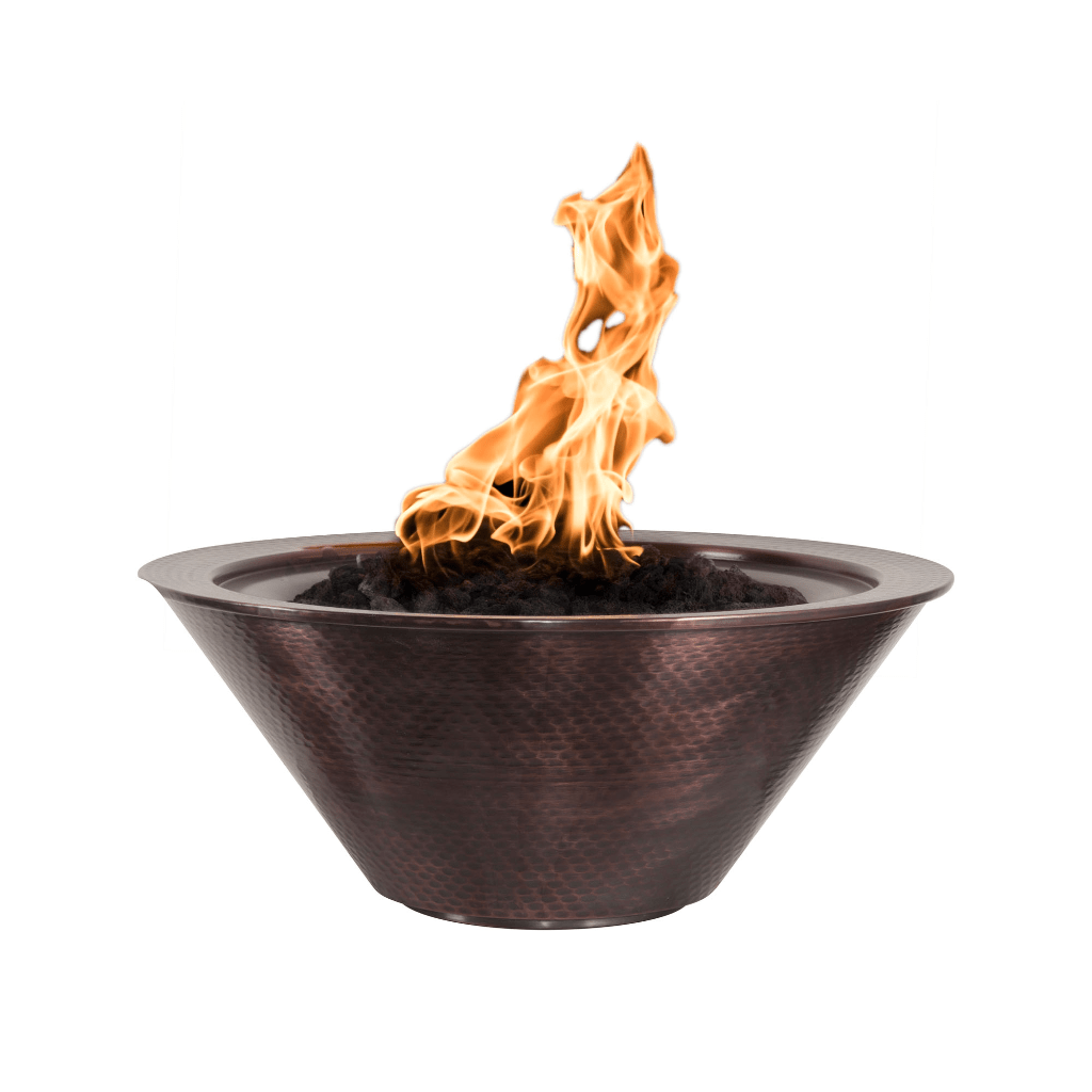 Fire Bowl Match Lit / Natural Gas The Outdoor Plus 30" Cazo Hammered Copper Round Fire Bowl