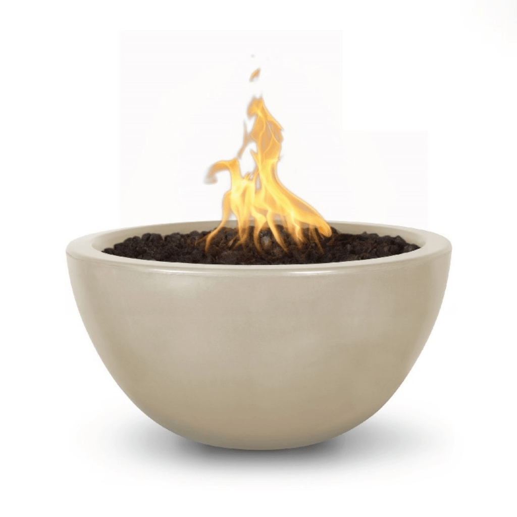 Fire Bowl Match Lit / Natural Gas / Vanilla The Outdoor Plus 38" Luna GFRC Concrete Round Fire Bowl