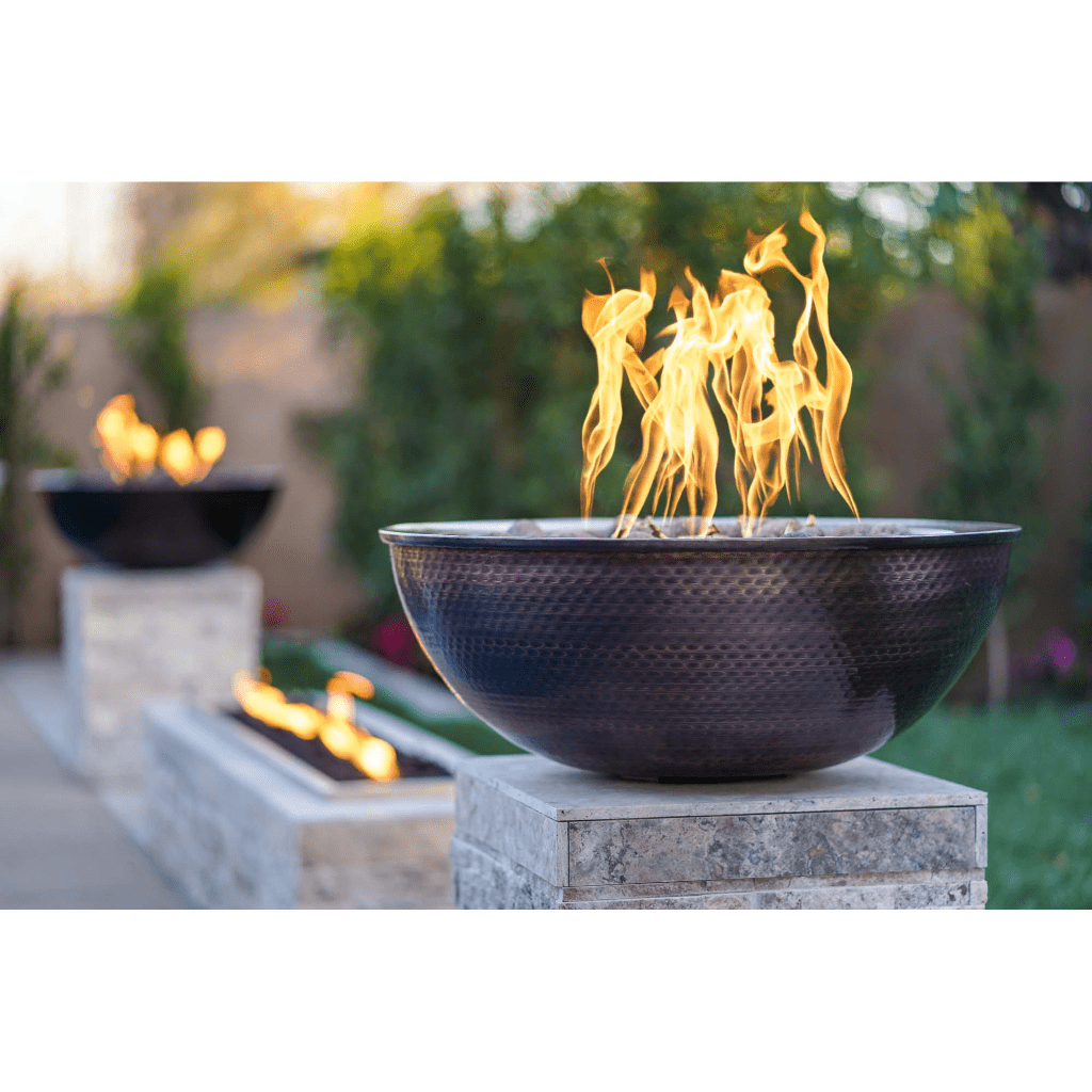 Fire Bowl The Outdoor Plus 27" Sedona Hammered Copper Round Fire Bowl