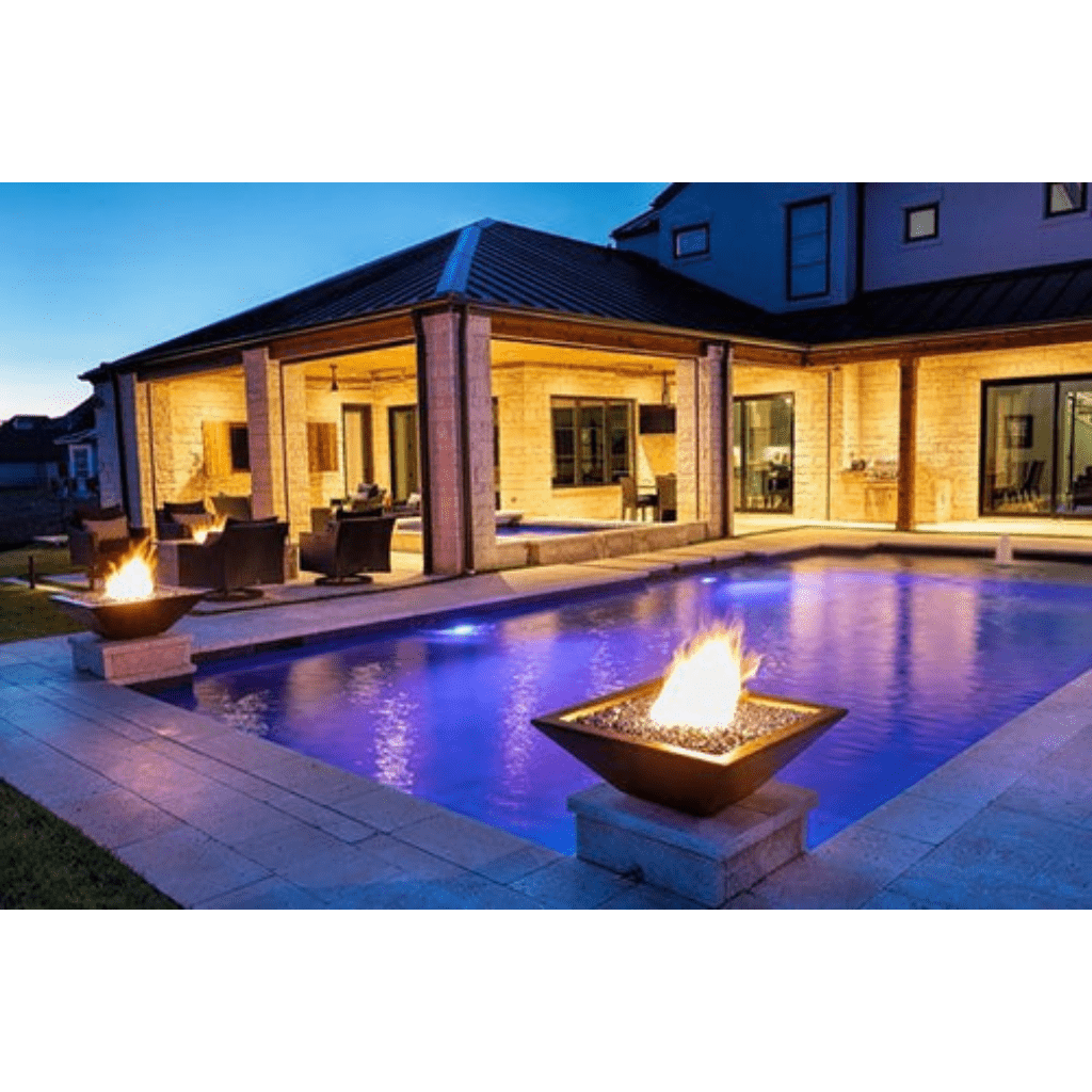Fire Bowl The Outdoor Plus 30" Maya Powder Coated Steel Square Fire Bowl