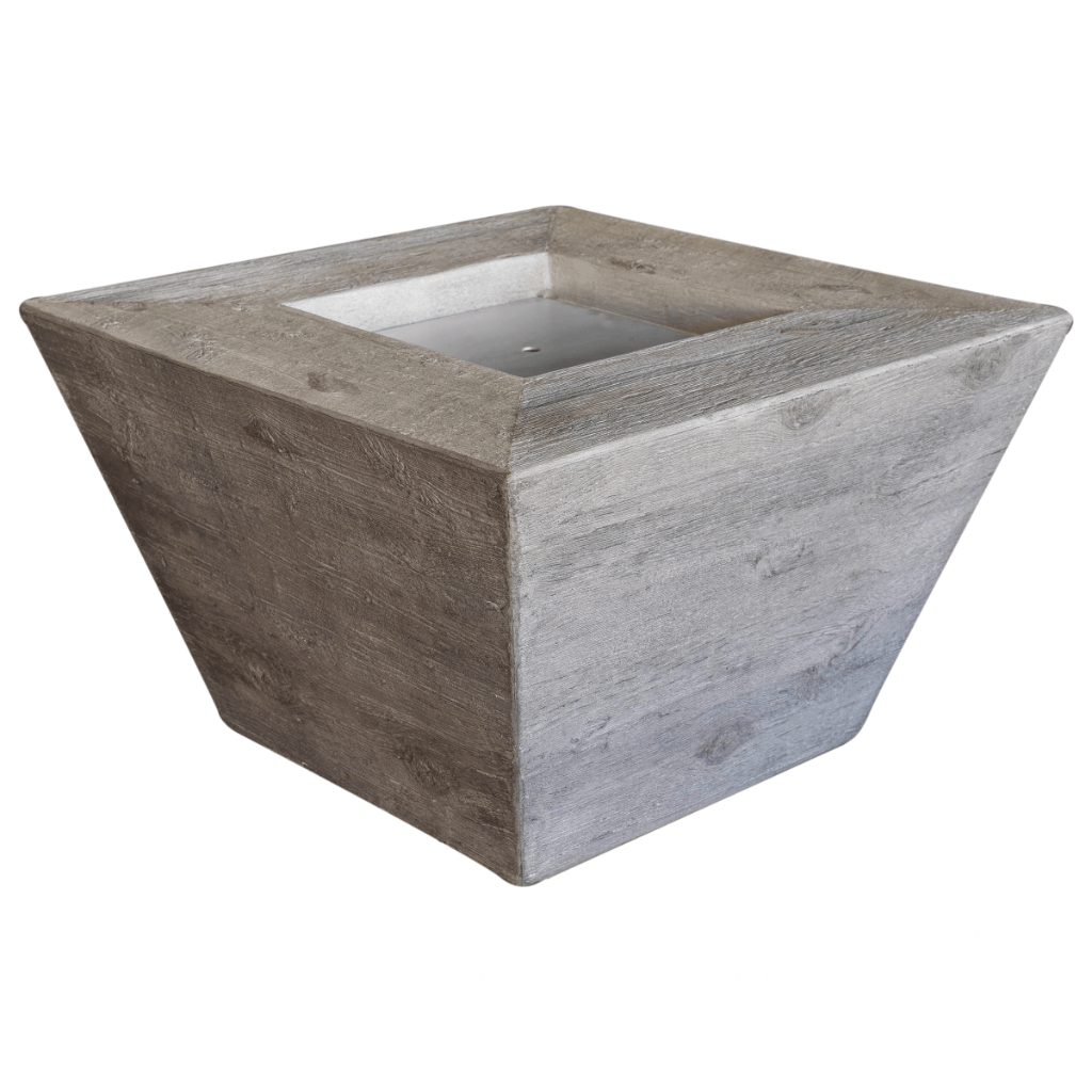 Fire Pit Copy of The Outdoor Plus 36" Plymouth GFRC Wood Grain Concrete Square Gas Fire Pit - 24" tall