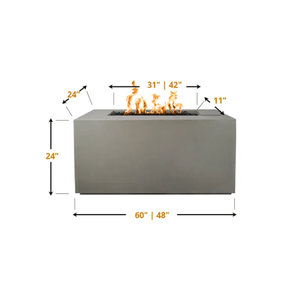 Fire Pit Table Copy of The Outdoor Plus 48" Pismo GFRC Concrete Rectangle Liquid Propane Fire Pit