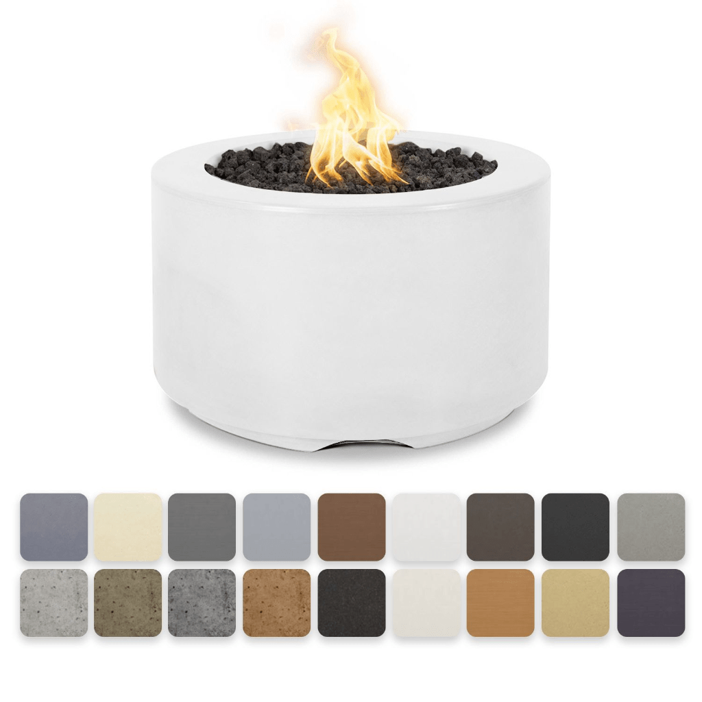 Fire Pit The Outdoor Plus 32" Florence GFRC Concrete Round Natural Gas Fire Pit