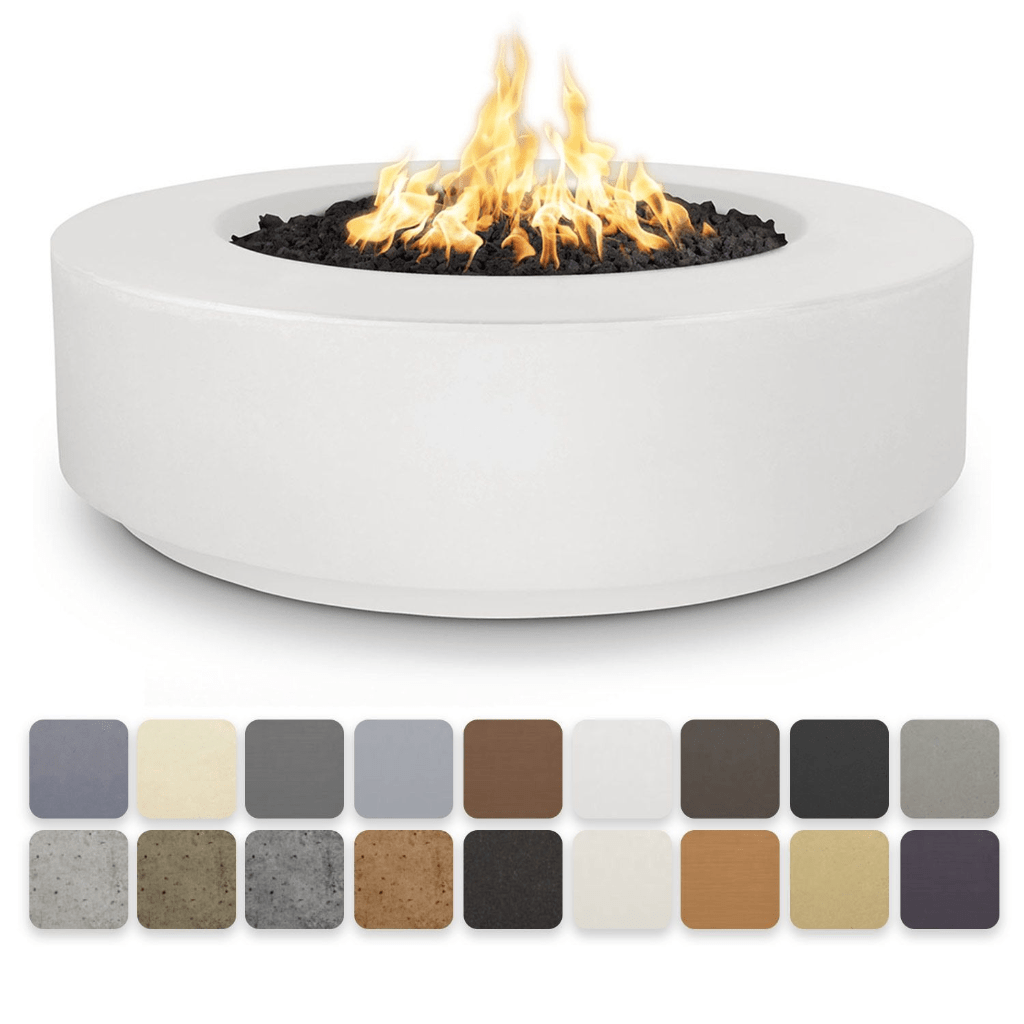 Fire Pit The Outdoor Plus 42" Florence GFRC Concrete Round Natural Gas Fire Pit